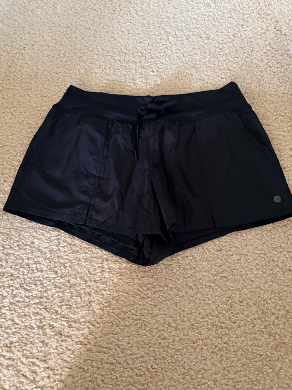 Apana Black Athletic Drawstring Shorts